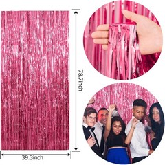 Stunning 2 Pack Pink Foil Fringe Backdrop – Enhance Any Celebration Effortlessly
