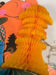 Vintage 70s Beistle Halloween Moon Scarecrow Pumpkin Honeycomb Centerpiece Decor