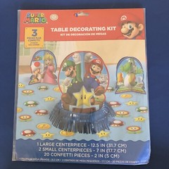 SUPER MARIO CENTERPIECE TABLE DECORATING KIT, Invitations, Thank you cards &Conf
