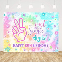 7X5Ft Out Single Digits Backdrop Happy 10Th Birthday Party Decorations Supplies