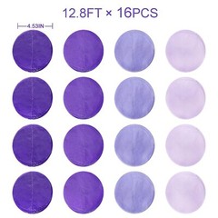 205Ft Lavender Party Decoration Ombre Purple Polka Dot Backdrop Streamer Tiss…