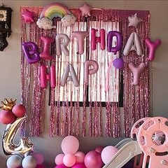 2 Pack 3.2ft x 8.2ft Silver Metallic Tinsel Foil Fringe Curtains, Door Streamer