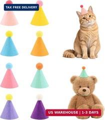 CANREVEL Mini Party Hats for Stuffed Animals Headwear, Birthday Hats Party Anima
