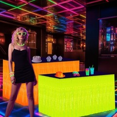 Glow in the Dark Party Supplies – 4Pack Neon 31.5″ x 118″, Colorful