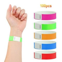 100 Pieces Colored Wristbands for Events Wrist Bands Paper Bracelets Wristbands