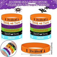 Seajan 48 Pcs Halloween Bracelets Set Party Favors 24 Luminous Silicone Brace…