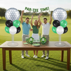 Golf Party Balloons Stand Kit 2 Sets Silver Green Black White Balloons Centerpie
