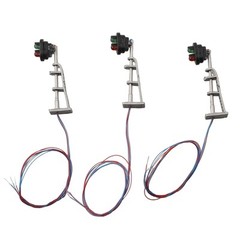 N Scale Model Train Signals 3pcs of Dual LED Block Lights for Railroads