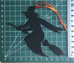 Halloween Hanging decorations. Laser Cut Painted Plywood. With Ribbons Pack 2