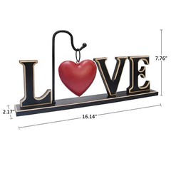 Rustic Wood Love Sign Freestanding Cutout Block Letter Centerpiece Table Decor