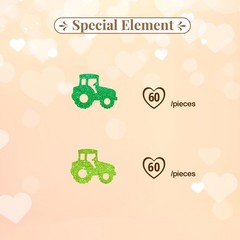 120 PCS Green Glitter Tractor Shaped Farm Party Table Scatter Confetti