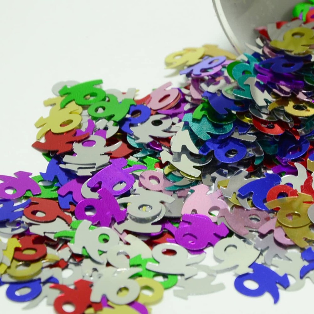 Confetti Number 16 MultiColors Retail Pack #7168 QS0 Party Decorations