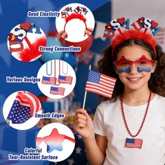 Patriotic Accessories Bulk Party Supplies 12 Pcs Star Sunglasses USA Headbands