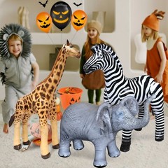Jet Creations 3PK Inflatable Safari Animals Giraffe Zebra Elephant Party Holiday