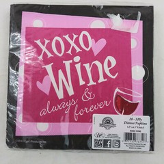 Dinner Napkins XOXO Wine Always & Forever 3 Ply 6.5 x 6.5 Folded Epic 3 Pack