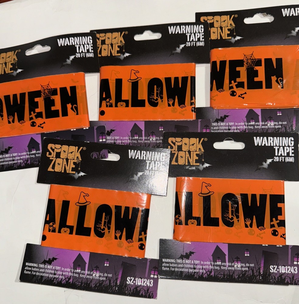 Halloween Warning Tape Orange Halloween Tape 5 Packs Spooky House Party Banner