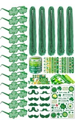 72 PCS St. Patrick’s Day Decorations Kit Party Supplies Set Shamrock Beads NEW