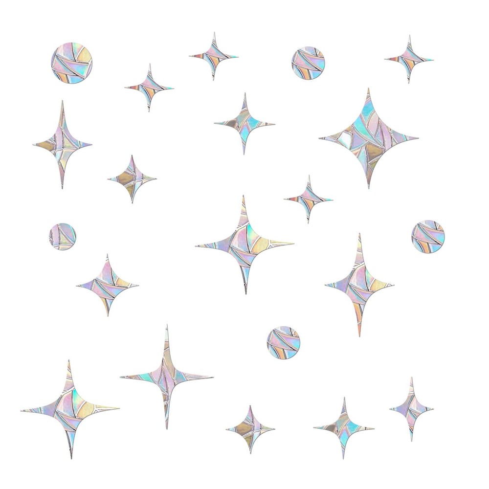 60 Pieces Static Window Clings Anti Collision Decals for Bird Star-60