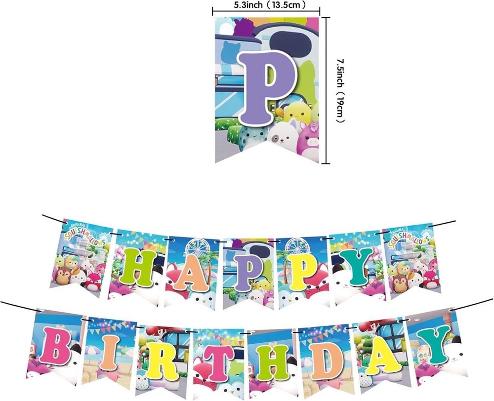 32 Piece Squishmellow Birthday Party Set With Balloons