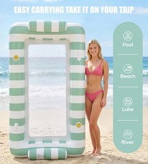 85″ X 53″ Extra Large 2-Person Tanning Pool Float Inflatable with Cooling Mesh