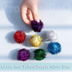 , 12 Pack 2 Inch Glitter Tinsel Sparkle Fuzzy Balls Pom Poms Ball for DIY Cra…