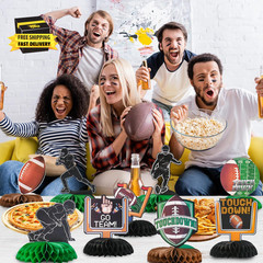 10 PCS Football Party Decorations, Football Honeycomb Centerpieces Table Decora