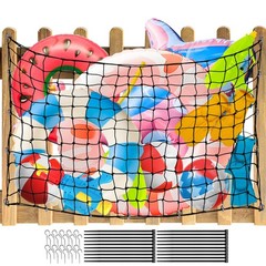 Extra Large Pool Toy Float Storage Net with Hooks and Cable Ties, 71×47»