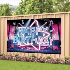 Happy Birthday Music Note Backdrop Banner Dancing Photography Background Disco