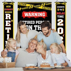 Retirement Party Decorations – Funny Caution Banner for Coworker Farewell