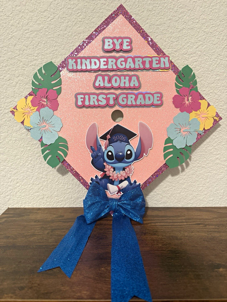 Bye Kindergarten Aloha First Grade Stitch Graduation Party Decoration grad hat