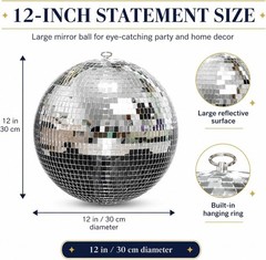 Versatile 12-Inch Disco Ball: Perfect for Weddings, Birthdays & Home Decor