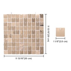 24 Pcs Shimmer Wall Backdrop Panels Square Sequin Photo Champagne Gold 4×6 Ft