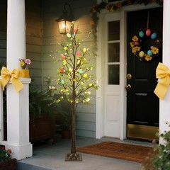 DR.DUDU 6FT Lighted Easter Tree with Timer, Large Easter Decorations for Home &