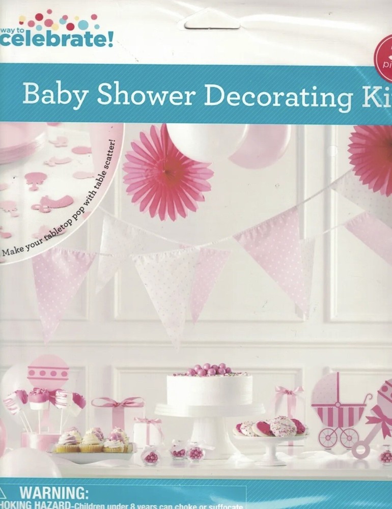 BABY SHOWER ROOM DECORATING KIT PINK (1) Party Supplies Decoration Girl
