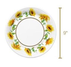 SUMMER MADNESS PARTY SET for 16 Guests, Sunflower Party Supplies, Disposable
