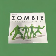 nuOp Design Zombie Birthday Candles 4 Pack Green Novelty Party Cake Decoration