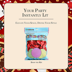 Casino Red and Black Balloon Arch Kit, 150pcs Red Black and Gold Balloons with D