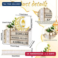 Ramadan Decorations for Home Eid Mubarak Decorations Wood Ramadan Table Sign Gol