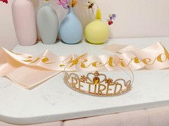 Retirement Party Decorations Retired Tiara/Crown, Retired Sash for Women Reti…