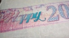 Large 9.8 x 1.6 ft Happy 20th Birthday Banner Pink Indoor or Outdoor Sign