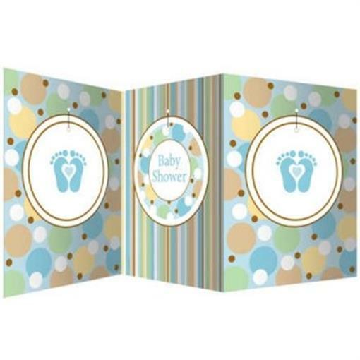 Baby Shower Table Centerpiece w/Hanging Attachments Tiny Toes Boy Baby Shower