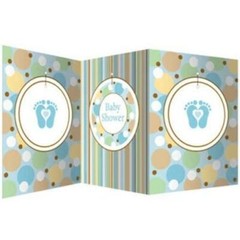 Baby Shower Table Centerpiece w/Hanging Attachments Tiny Toes Boy Baby Shower