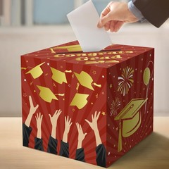 Graduation Decorations 2026 – Red Gold Graduation Card Box for Graduation Decora
