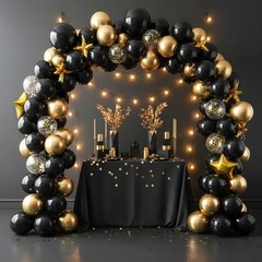 154pcs Black Balloons Different Sizes 18 12 10 5 Inches for Garland Arch Kit,…