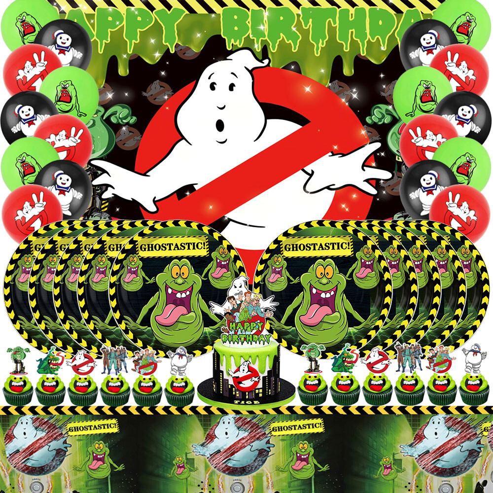 Ghostbusters Birthday Decor Party Supplies Plates Balloonw Cake Toppers Banner