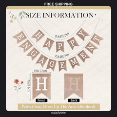 Happy Engagement Burlap Banner for Wedding Party Decorations