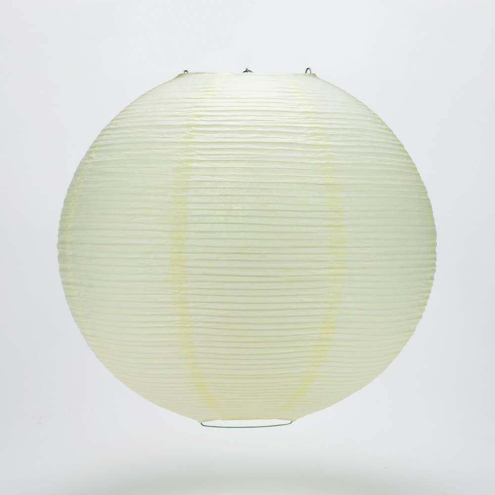 12″ Biege / Ivory Fine Line Premium Even Ribbing Paper Lantern, Extra Sturdy