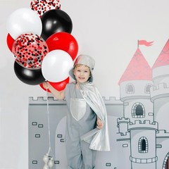 68Pcs Red Black White Latex Balloons 12 Inch with Black Red Confetti Balloons…