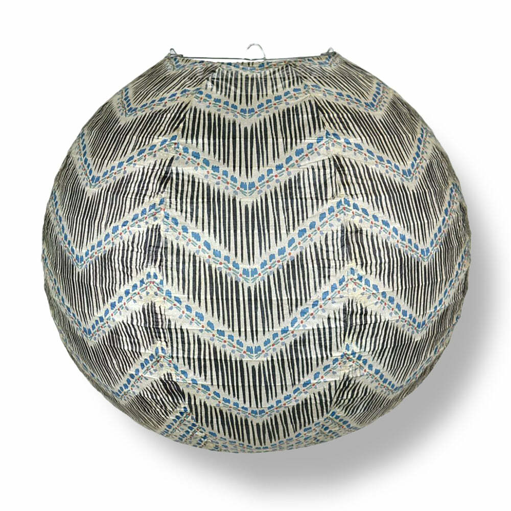 Quasimoon 14″ Bohemian Brush Chevron Patterned Premium Paper Lantern by Paper…