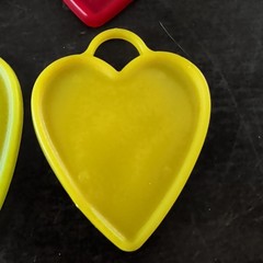 7 Plastic Balloon Weights Blue Red Yellow Heart Vintage Zibi-Core